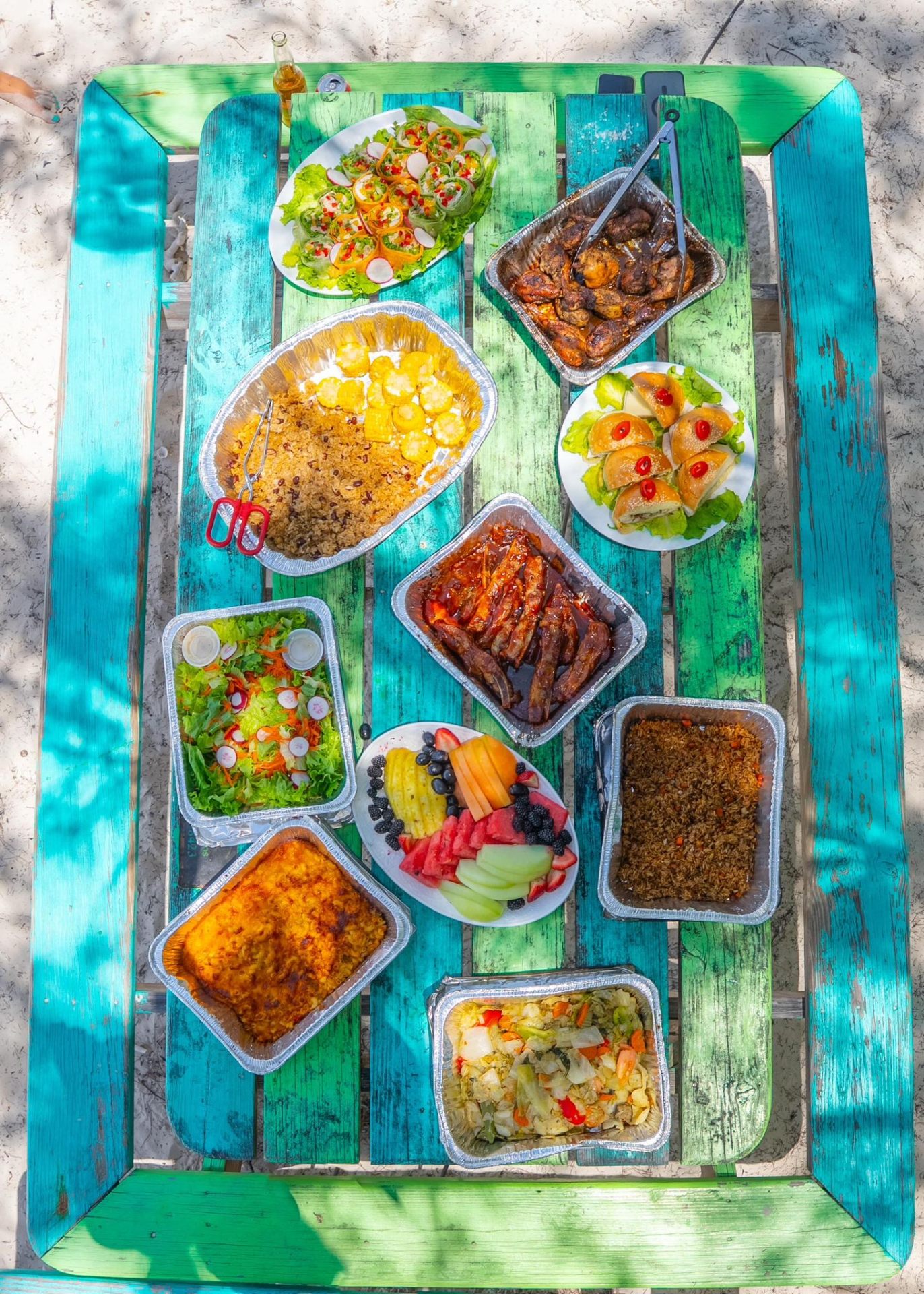 Caribbean beachside feast