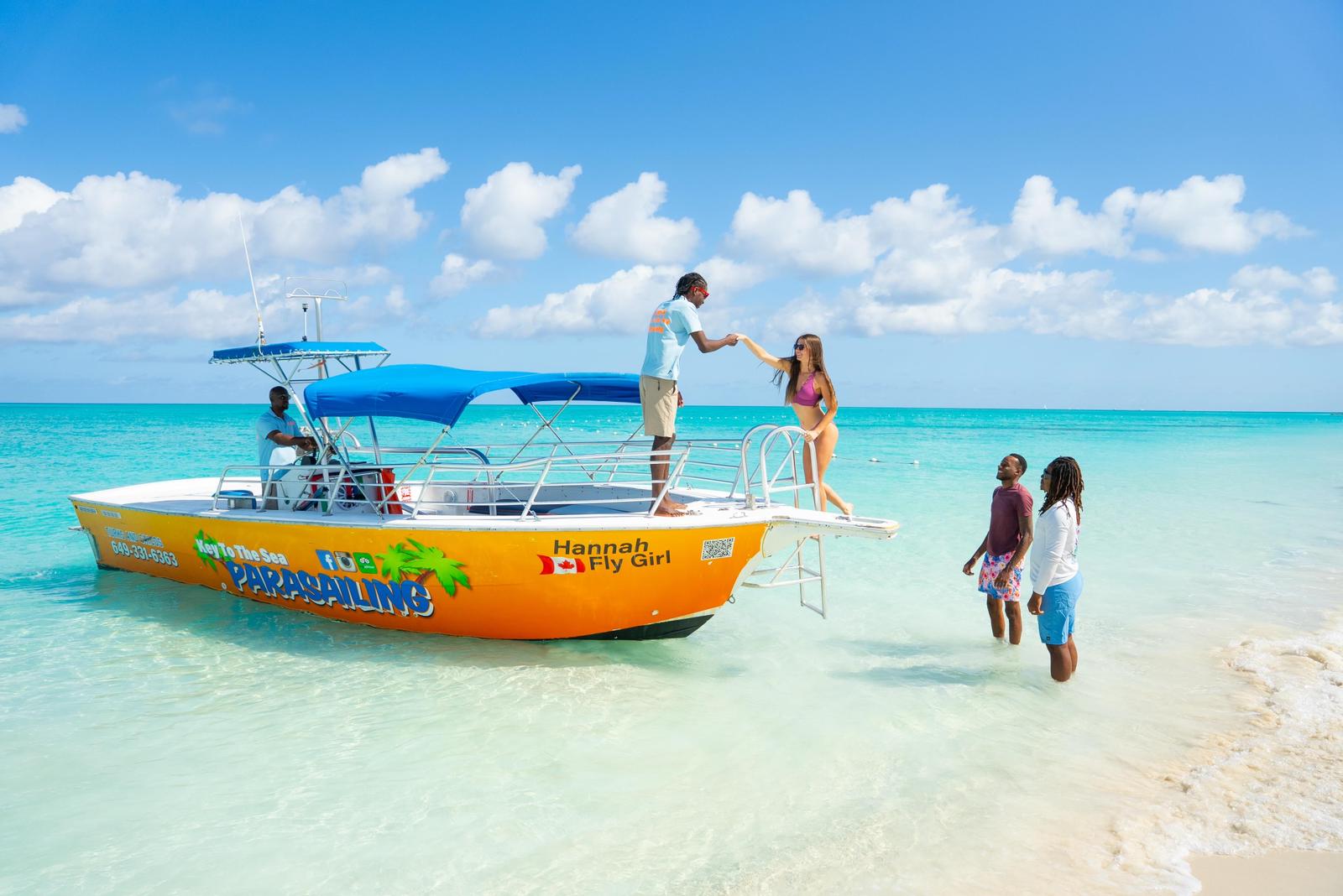 Welcoming guests aboard at the shoreline