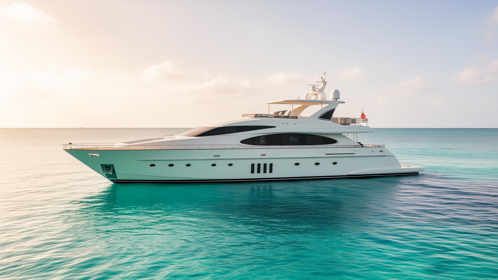 Private yacht on turquoise water